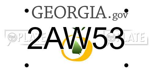 2AW53 Georgia License Plate
