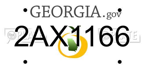 2AX1166 Georgia License Plate