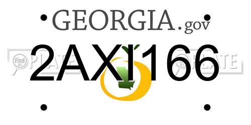 2AXI166 Georgia License Plate