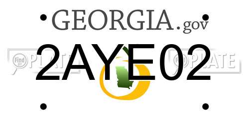 2AYE02 Georgia License Plate