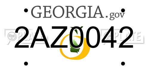 2AZ0042 Georgia License Plate