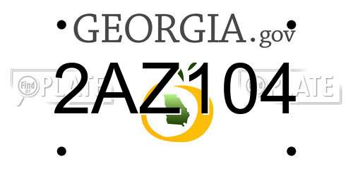 2AZ104 Georgia License Plate
