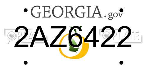 2AZ6422 Georgia License Plate
