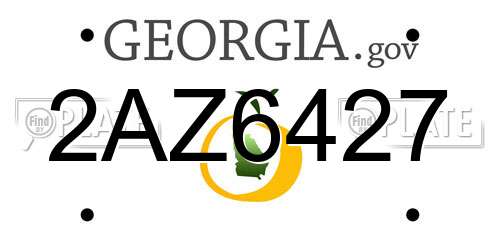 2AZ6427 Georgia License Plate