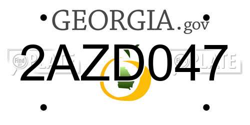 2AZD047 Georgia License Plate