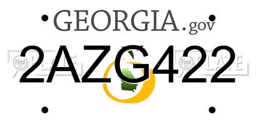 2AZG422 Georgia License Plate