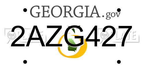 2AZG427 Georgia License Plate