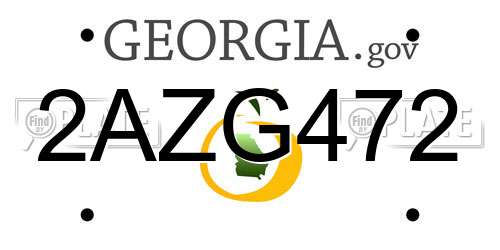 2AZG472 Georgia License Plate