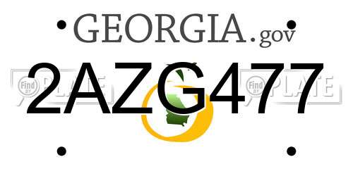 2AZG477 Georgia License Plate