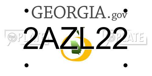 2AZL22 Georgia License Plate