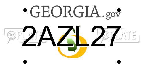 2AZL27 Georgia License Plate