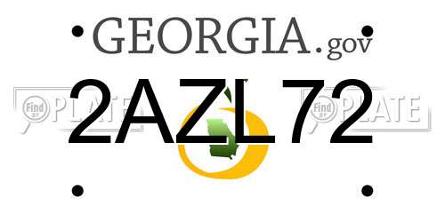 2AZL72 Georgia License Plate