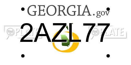 2AZL77 Georgia License Plate