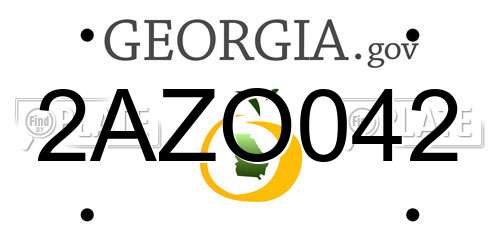 2AZO042 Georgia License Plate