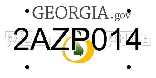 2AZP014 Georgia License Plate