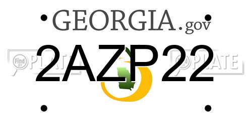 2AZP22 Georgia License Plate