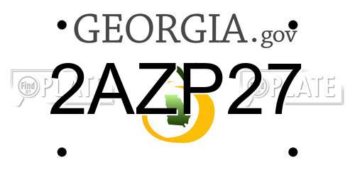 2AZP27 Georgia License Plate