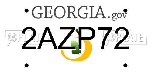 2AZP72 Georgia License Plate