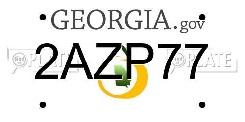 2AZP77 Georgia License Plate