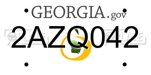 2AZQ042 Georgia License Plate