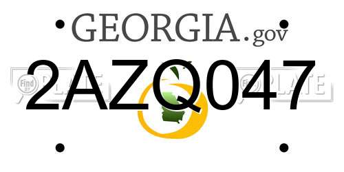 2AZQ047 Georgia License Plate