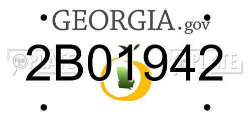 2B01942 Georgia License Plate