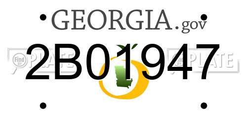 2B01947 Georgia License Plate