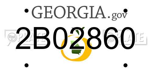 2B02860 Georgia License Plate