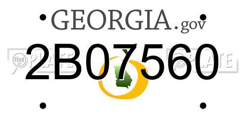 2B07560 Georgia License Plate