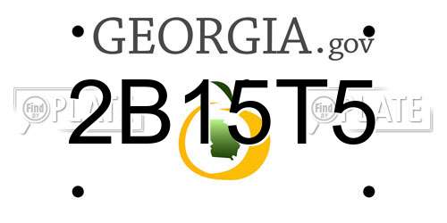2B15T5 Georgia License Plate