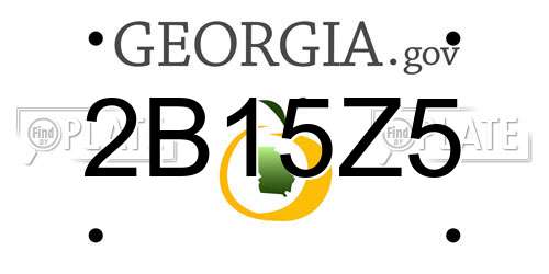 2B15Z5 Georgia License Plate