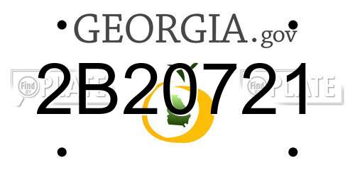 2B20721 Georgia License Plate