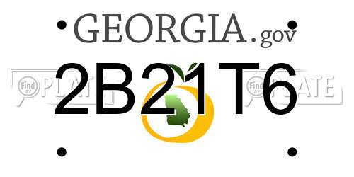 2B21T6 Georgia License Plate