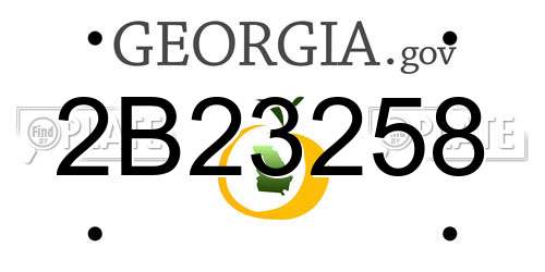2B23258 Georgia License Plate