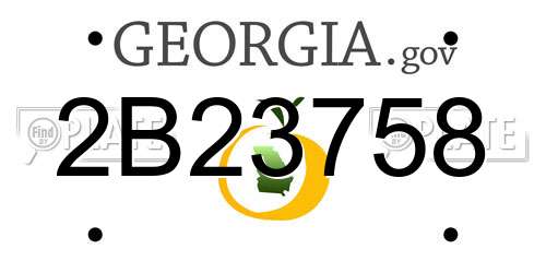 2B23758 Georgia License Plate