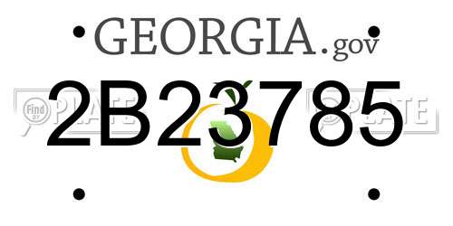 2B23785 Georgia License Plate