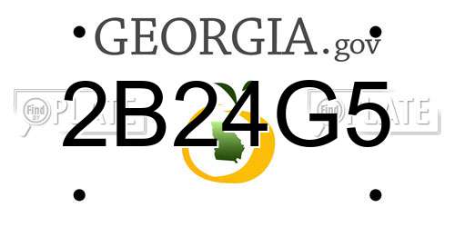 2B24G5 Georgia License Plate