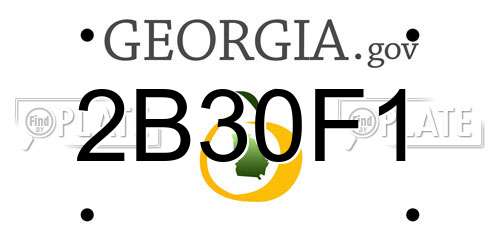 2B30F1 Georgia License Plate