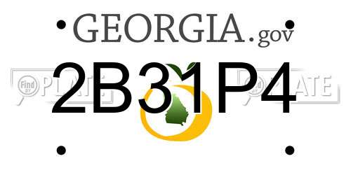 2B31P4 Georgia License Plate