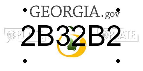 2B32B2 Georgia License Plate