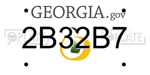 2B32B7 Georgia License Plate
