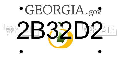 2B32D2 Georgia License Plate