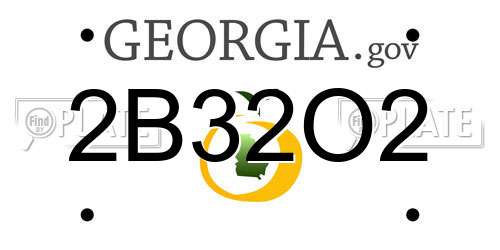 2B32O2 Georgia License Plate