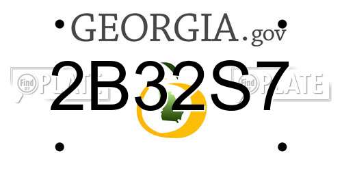 2B32S7 Georgia License Plate