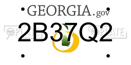 2B37Q2 Georgia License Plate