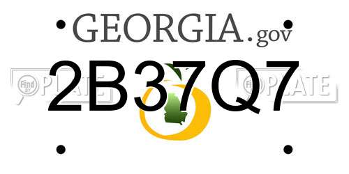 2B37Q7 Georgia License Plate