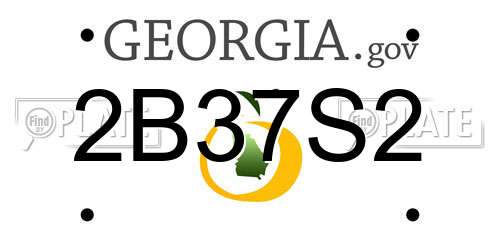 2B37S2 Georgia License Plate
