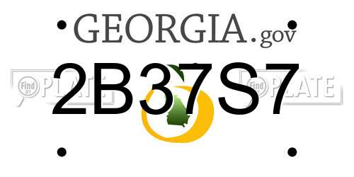2B37S7 Georgia License Plate
