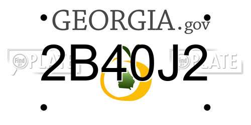 2B40J2 Georgia License Plate