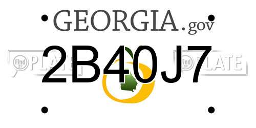 2B40J7 Georgia License Plate